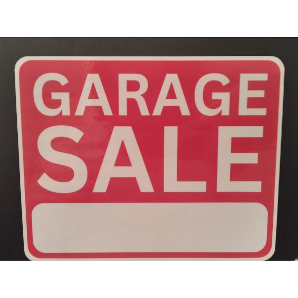 Garage Sale Sign Red For Sale Durable Waterproof Sticker Vinyl Decal (3 Pack)